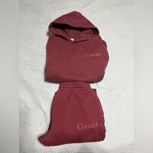 Comfrt Womens lounge set maroon XS
